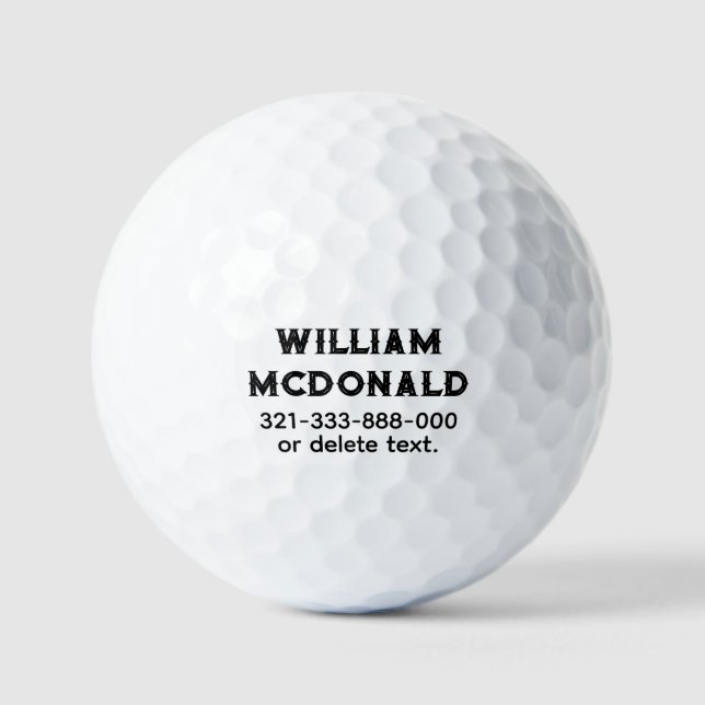 Personalized Name Golf Balls Template VINTAGE 4 Golfball (Vorderseite)