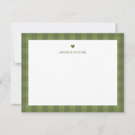 Personalized Name Green Heart Mitteilungskarte
