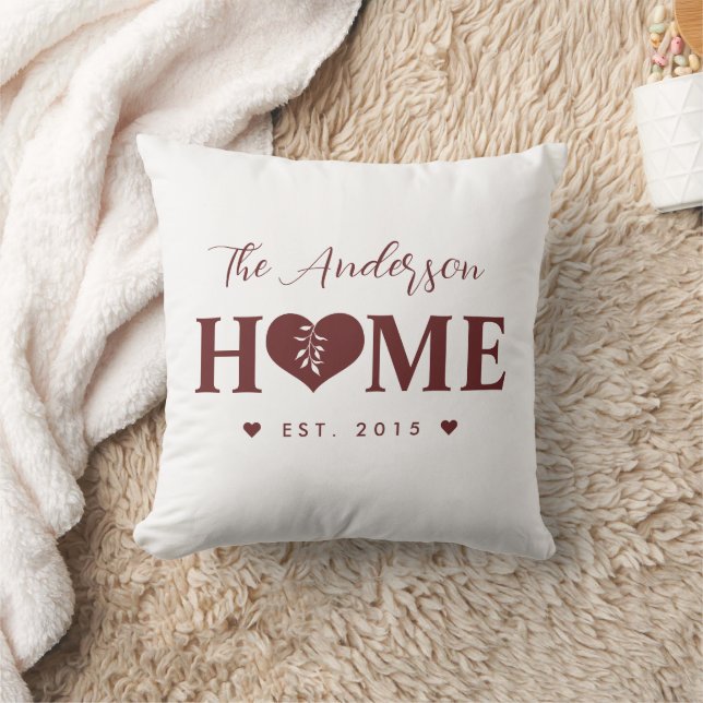 Personalized Name Greyish Red HOME  Kissen (Decke)