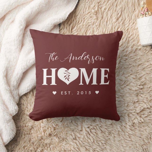 Personalized Name Greyish Red HOME  Kissen (Decke)