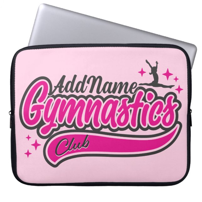Personalized NAME Gymnast Split Leap Gymnastics Laptopschutzhülle (Vorderseite)