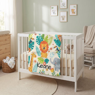 Personalized Name Jungle Fun Fleecedecke
