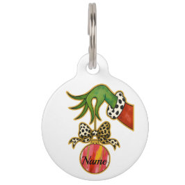 personalized Name Leopard Bow Parrot Ornament Haustiermarke