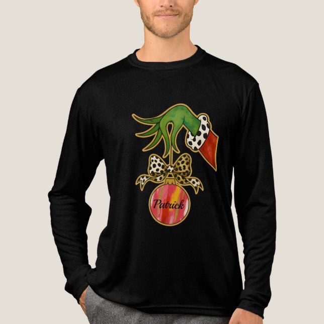 personalized Name Leopard Bow Parrot Ornament Tri-Blend Shirt (Vorderseite)