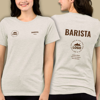 Personalized Name Logo Barista Uniform T-Shirt Tri-Blend Shirt