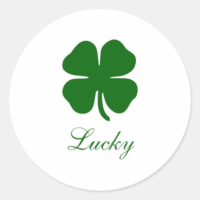 Personalized Name Lucky Clover Runder Aufkleber (Vorderseite)