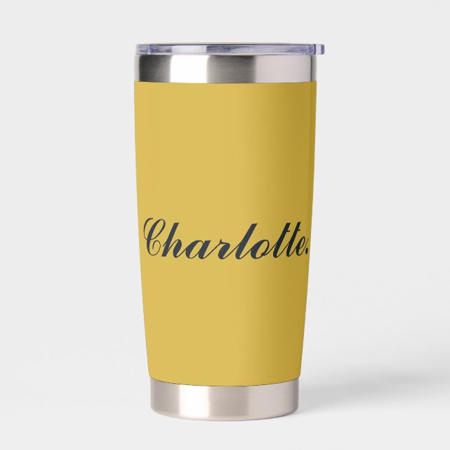 Personalized Name Metallic Gold Custom Thermobecher (Links)