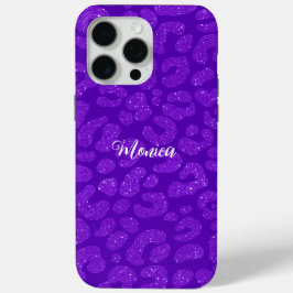 Personalized Name Modern Stylish Glitter Blue  Case-Mate iPhone Hülle