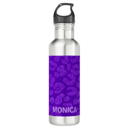 Personalized Name Modern Stylish Purple Glitter  Edelstahlflasche