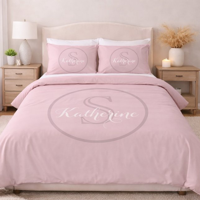 Personalized Name Monogram Dusty Rose Kissenbezug (Von Creator hochgeladen)