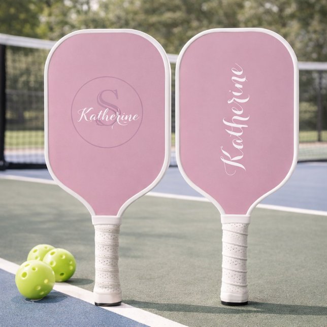 Personalized Name Monogram Dusty Rose Pickleball Schläger (Von Creator hochgeladen)