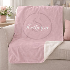 Personalized Name Monogram Dusty Rose Sherpadecke