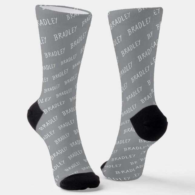 Personalized Name Monogram Pattern Socken (Gewinkelt)