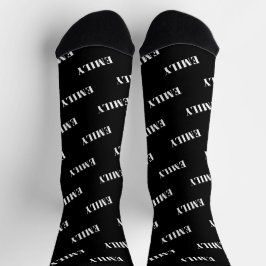 Personalized Name Monogram Pattern Socken