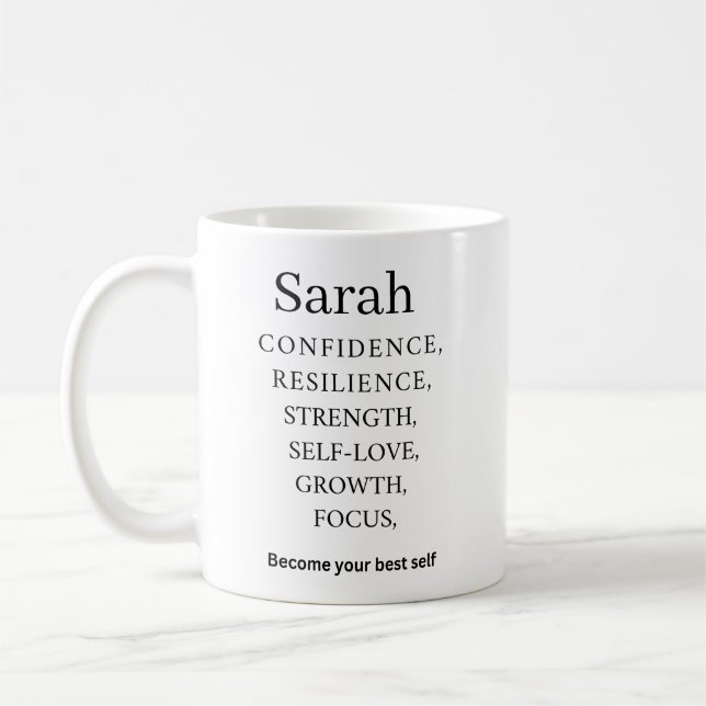 Personalized Name Motivation Mug  Kaffeetasse (Links)
