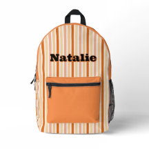 Personalized Name ORANGE LINE STRIPES