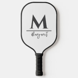 Personalized Name Pickleball Paddle Black White