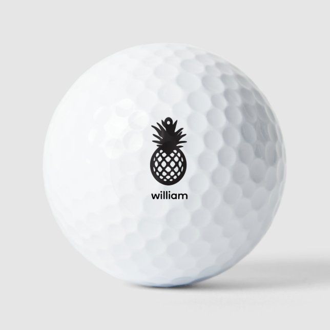 Personalized Name Pineapple Golfball (Vorderseite)