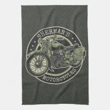 Personalized NAME Retro Military Motorcycle Biker