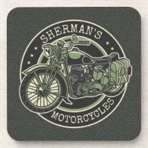 Personalized NAME Retro Military Motorcycle Biker