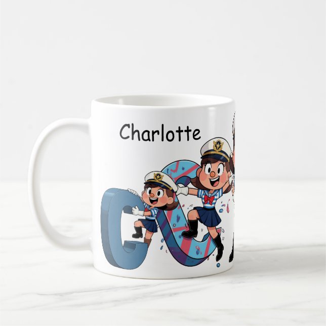 Personalized  Name Sailor Cartoon Character * C * Kaffeetasse (Links)