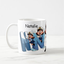 Personalized  Name Sailor Cartoon Character * N * Kaffeetasse