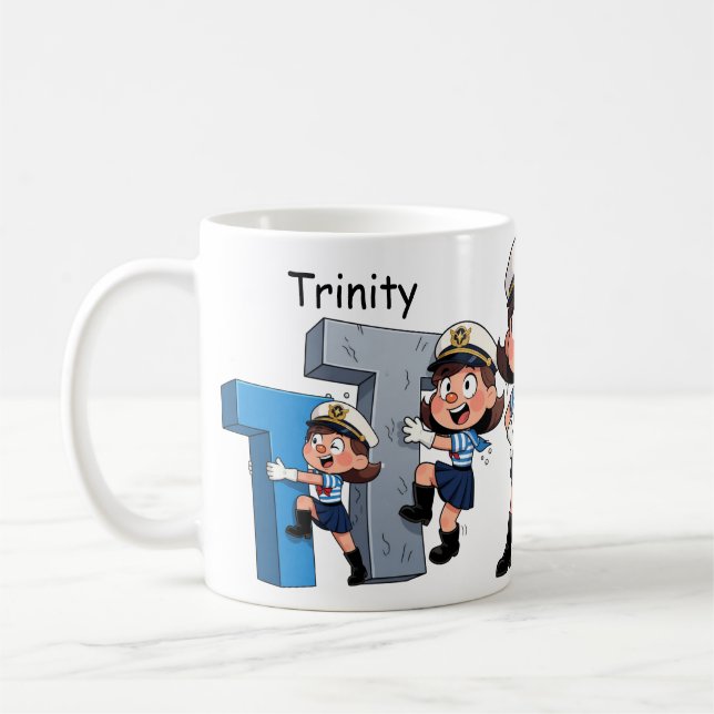 Personalized  Name Sailor Cartoon Character * T * Kaffeetasse (Links)