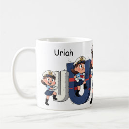 Personalized Name Sailor Cartoon Character * U *  Kaffeetasse