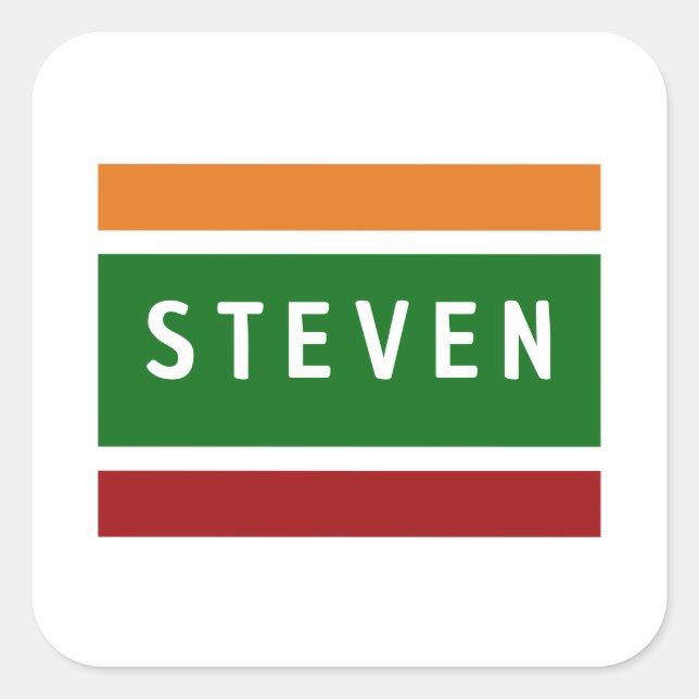 Personalized Name Stickers Retro Stripe Badge (Vorderseite)