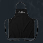 Personalized Name Stylish Modern Elegant Black  Schürze<br><div class="desc">Customized Stylish Modern Elegant Minimalist Monogram Minimal Plain Gift black Color Apron.
Personalized Name Plain Modern black Apron</div>