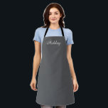 Personalized Name Stylish Modern Elegant Grey  Schürze<br><div class="desc">Customized Stylish Modern Elegant Minimalist Monogram Minimal Plain Grey Colour Apron.
Personalized Name Plain Modern Grey Colour Apron</div>