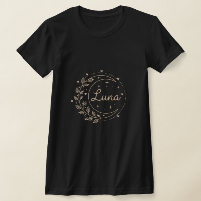 Personalized Name T-shirt - Elegant Luna Moon (Poser)