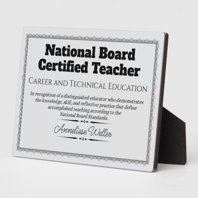 Personalized National Board Certified Teacher  Fotoplatte (Seite)