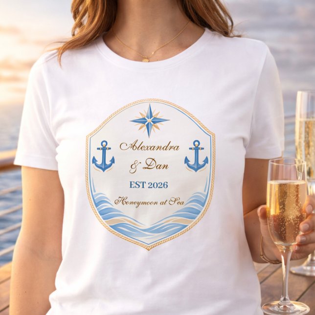 Personalized Nautical Honeymoon Crest Tri-Blend Shirt (Von Creator hochgeladen)