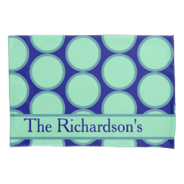 Personalized Navy Mint Polka Dot Pattern Modern Kissenbezug