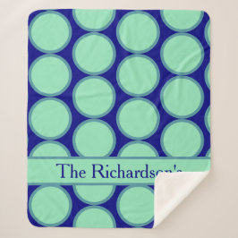 Personalized Navy Mint Polka Dot Pattern Modern Sherpadecke