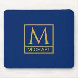 Personalized Navy Mouse Pad with Initial & Name Mousepad