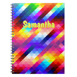 Personalized Neon Rainbow Notebook – Abstract  Notizblock
