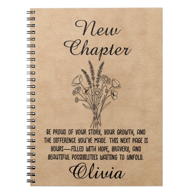Personalized New Chapter Spiral Journal Gift (Devant)