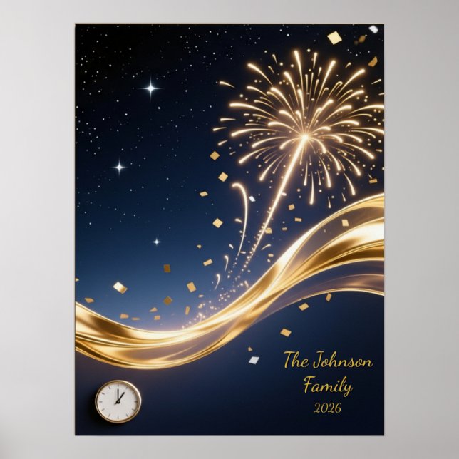Personalized New Year 2026 Wall Art Poster (Vorne)