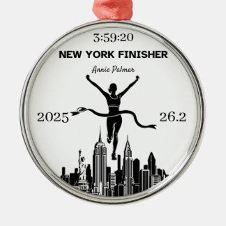 Personalized New York Marathon Finisher Ornament Aus Metall