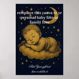 Personalized Newborn Gift, Custom Name & Date  Poster