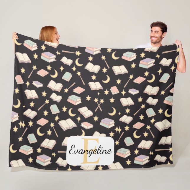 Personalized Night Reading Aesthetic Pattern Magic Fleecedecke (Beispiel)