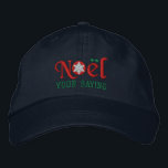 Personalized Noel Snowflake Lovers Red Bestickte Kappe<br><div class="desc">A Personalized Noel Snowflake for lovers embroidery. Easily edit the text field you see on this product page with your name or any text you like. This embroidered baseball cap is a great last minute gift for yourself or for someone special on your Winter Season list.</div>