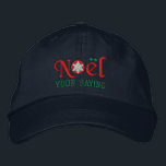 Personalized Noel Snowflake Lovers Red Bestickte Kappe<br><div class="desc">A Personalized Noel Snowflake for lovers embroidery. Easily edit the text field you see on this product page with your name or any text you like. This embroidered baseball cap is a great last minute gift for yourself or for someone special on your Winter Season list.</div>