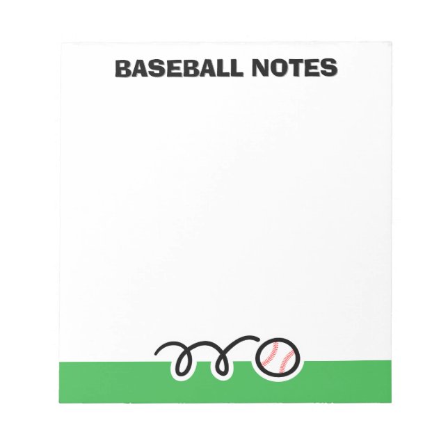 Personalized notepad with quirky baseball design notizblock (Vorderseite)