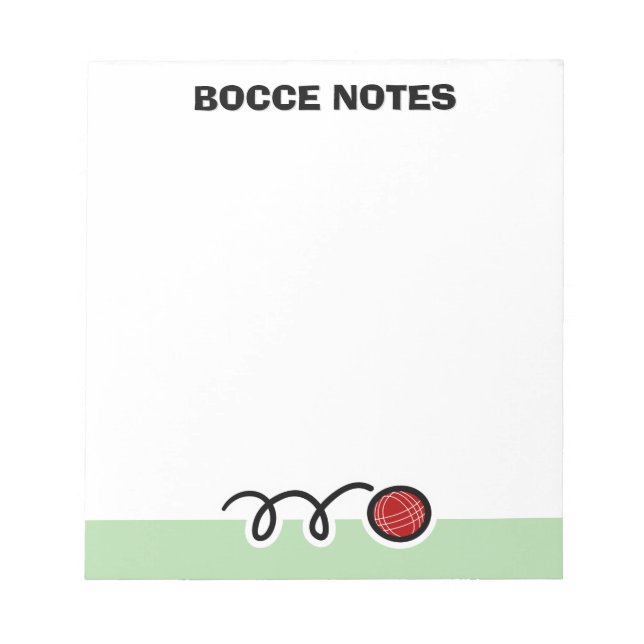Personalized notepad with quirky bocce ball design notizblock (Vorderseite)