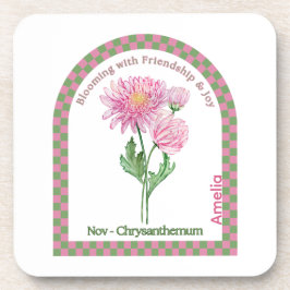 Personalized November Birth Month Flower Coaster Getränkeuntersetzer