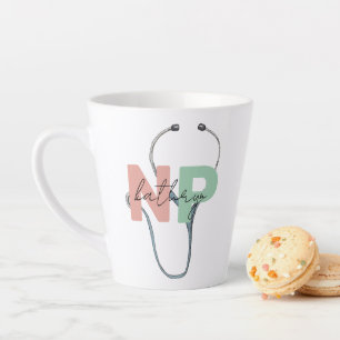 Personalized Nurse Practitioner Retro NP Name Gift Milchtasse