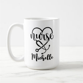 Personalized Nurse Stethoscope Minimalist Drawing Kaffeetasse